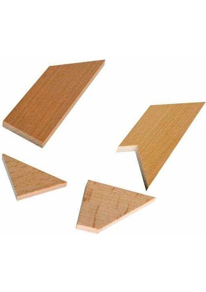 T Tangram Ahşap T Tangram 4 Parça Tangram