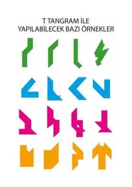 T Tangram Ahşap T Tangram 4 Parça Tangram