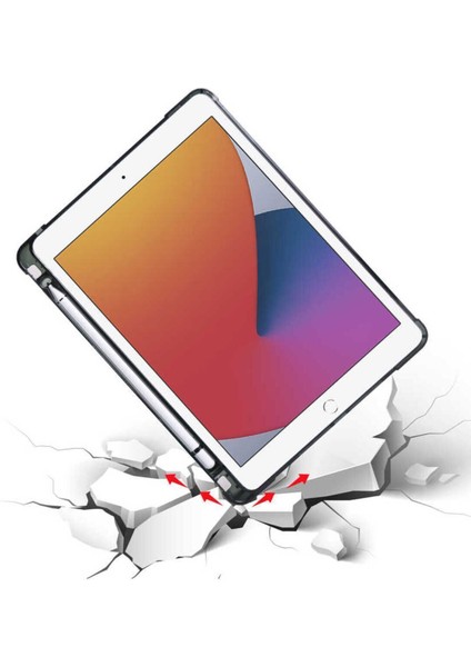 Apple iPad 10. Nesil 10.9 2022 Kılıf Kalem Bölmeli Trifolding Standlı Uyku Modlu Kapak