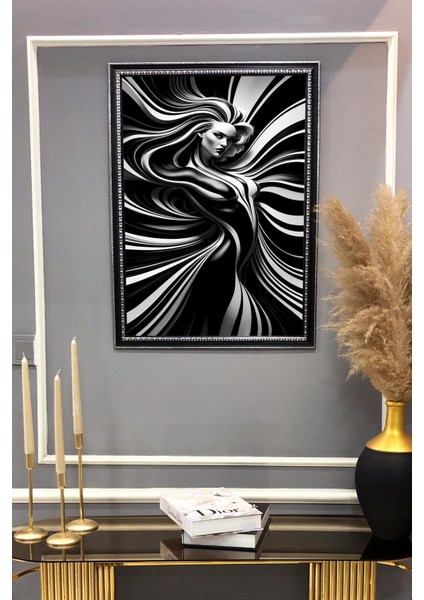 Dekoratif Modern Desenli Çerçeveli Kumaş Baskı Tablo 50x70cm fiyatları