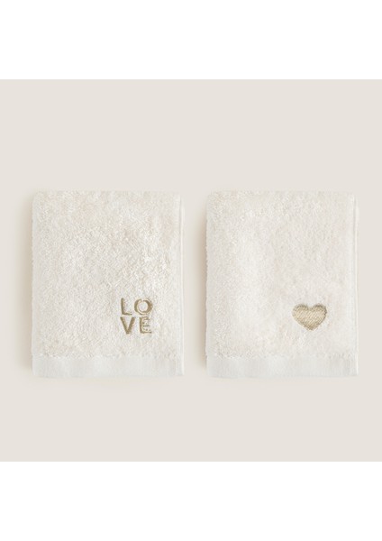 Love El Havlusu Seti 30X50 cm Ekru