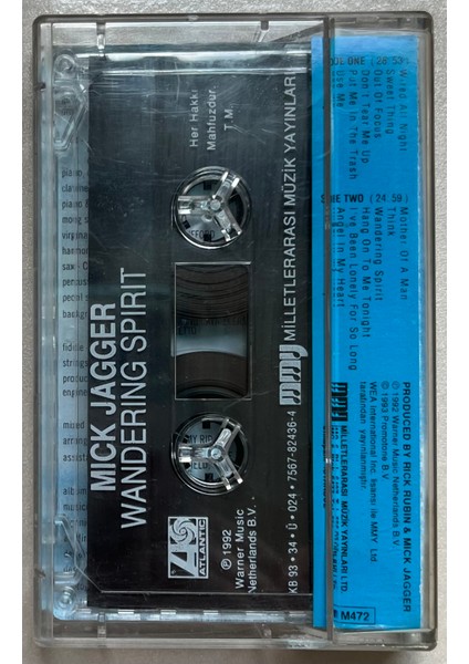 Mick Jagger - Wandering Spirit (Orijinal Dönem Baskı Kaset)