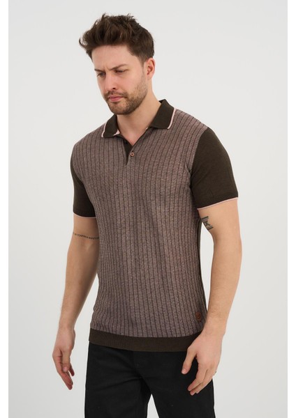 Alexander Gardı Triko Polo Yaka T-Shırt, Kahverengi (Ag504602) Kahverengi M modelleri