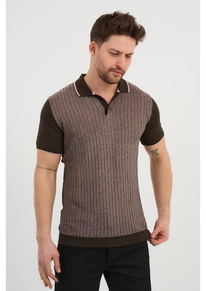 Alexander Gardı Triko Polo Yaka T-Shırt, Kahverengi (Ag504602) Kahverengi M fırsatları