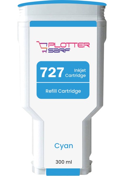 ® Hp 727 Cyan (C) Orijinal Mürekkep Dolumlu Feyink Kartuş 300 ml Mavi
