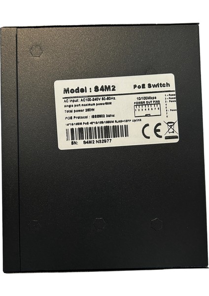 S4M2 4 Port Poe + 2 Uplink 10/100MBPS Switch