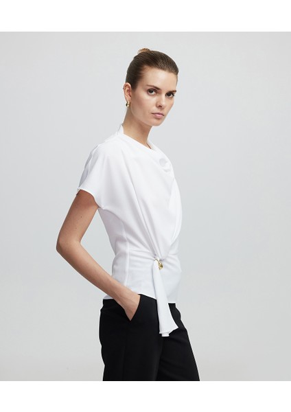 Metal Aksesuarlı Burgulu Bluz IS1250006055002 fiyatları