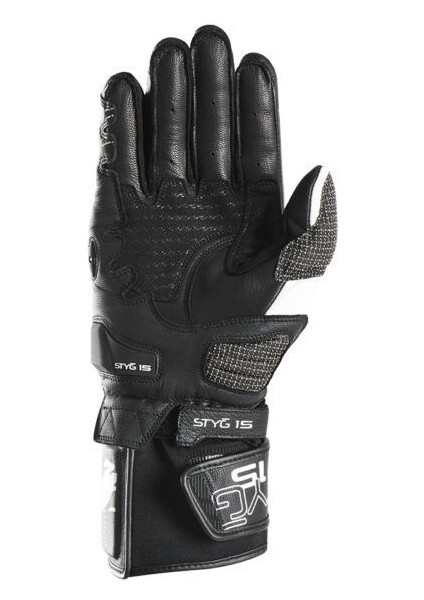 STYG15 Deri Motosiklet Yarış Eldiveni Siyah Beyaz fiyatları