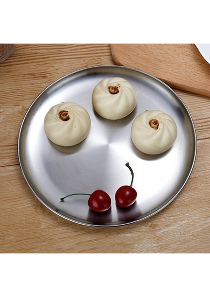 Paslanmaz Çelik , Yuvarlak - Açı Kampı Için Taşınabilir Yemek Tabakları | 26CM (Yurt Dışından)