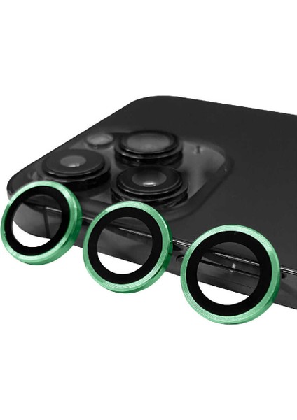 Apple iPhone 14 Pro Max Uyumlu Zore Cl-07 Kamera Lens Koruyucu-Açık Yeşil