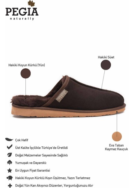 Hakiki Kürklü Erkek Ev Terliği 111030