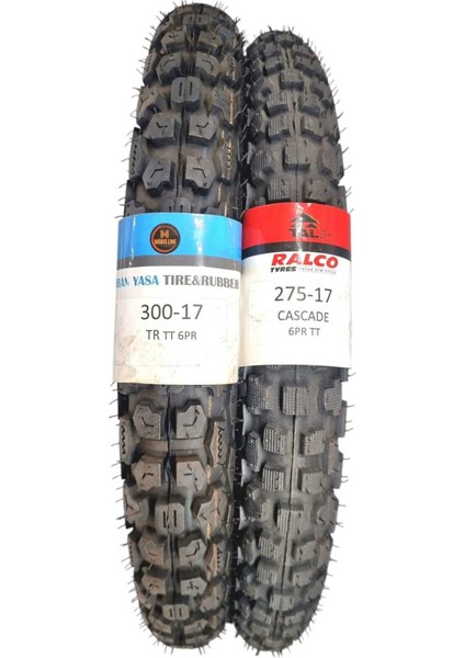Kuba x Boss Lastik Takımı 300-17TT Tr ve 275-17 Tt Cascade Ön ve Arka Set (Iç Lastikli Tip)