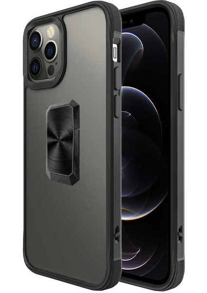 Apple iPhone 12 Pro Kılıf Zore V-Bax Kapak-Siyah