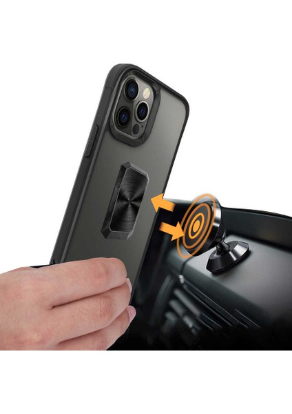 Apple iPhone 12 Pro Kılıf Zore V-Bax Kapak-Siyah