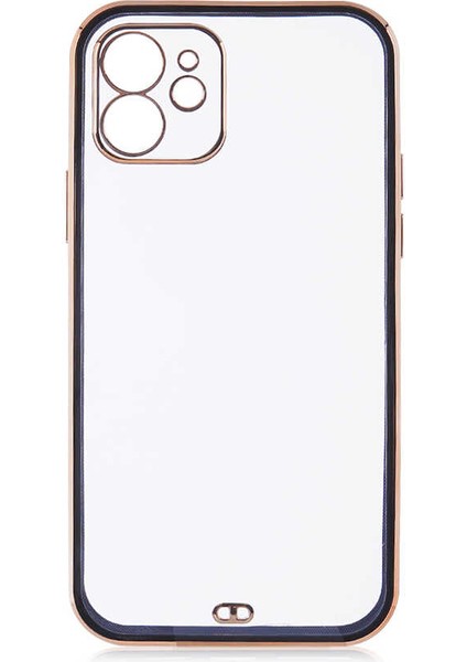 Apple iPhone 12 Kılıf Zore Voit Clear Kapak-Siyah