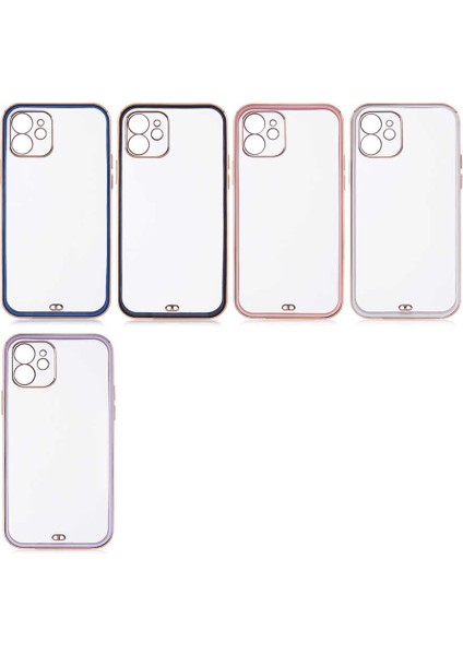 Apple iPhone 12 Kılıf Zore Voit Clear Kapak-Siyah