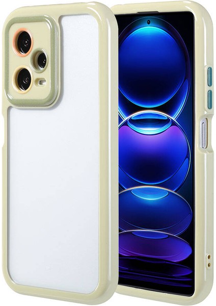Xiaomi Redmi Note 12 Pro 5g Kılıf Kamera Korumalı Renkli Kenar ve Çerçeve Tasarımlı Zore Vitamin Kapak-Yeşil