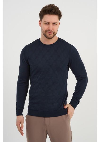 Bisiklet Yaka Desenlı Kazak (E20-511402)