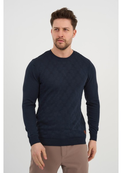 Bisiklet Yaka Desenlı Kazak (E20-511402) modelleri