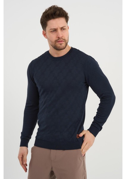 Bisiklet Yaka Desenlı Kazak (E20-511402) fırsatları