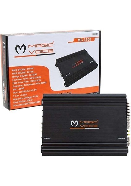 MG-3500 4 KANAL MAX 3000 WATT CLASS AB OTO ANFİ