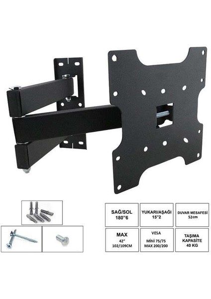 UFİX-42KH LCD Askı Aparatı Hareketli 3 Kol 42-49 Inç 106-124CM