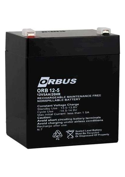 ORBUS ORB12-5 12 VOLT - 5 AMPER KURU AKÜ (90 X 70 X 101 MM)
