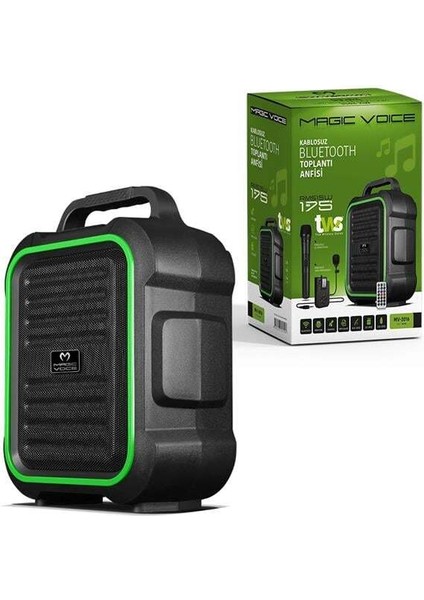 MV-2016 Vhf El+Yaka Mikrofonlu Usb+Sd+Bt Seyyar Anfi