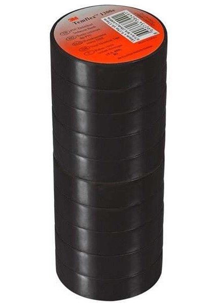 TEMFLEX 1300E PVC İZOLE SİYAH BANT (10LUK PAKET)(0.13MMX19MMX0.13MM)