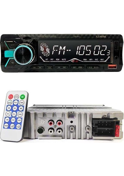 VM-941 Oto Teyp 4X60 Watt Bluetooth Büyük Ekran 2xusb Sd Fm Aux 7 Renk