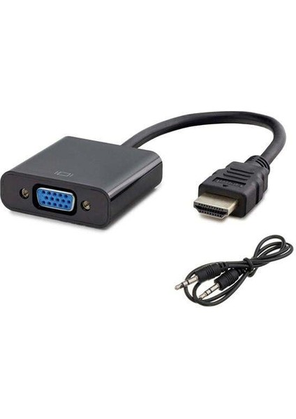 Çevirici HDMI To VGA + Audıo Siyah Hadron HDX-2019