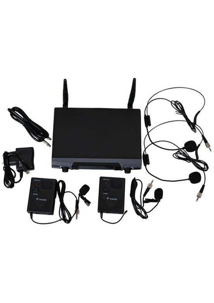 WM-202T 1 Alıcı + 2 Yaka (Lavalier) Kablosuz Uhf Mikrofon Seti modelleri
