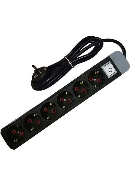 ASGRUP-AS63AK 6lı Akım Korumalı Priz 3 Metre Anahtarlı 150 Joule