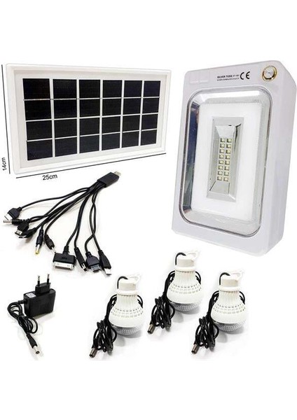 SİLVER TOSS ST-1901 Solar Kamp Lambası Acil Durum Işığı Şarjlı 1W+46 Led