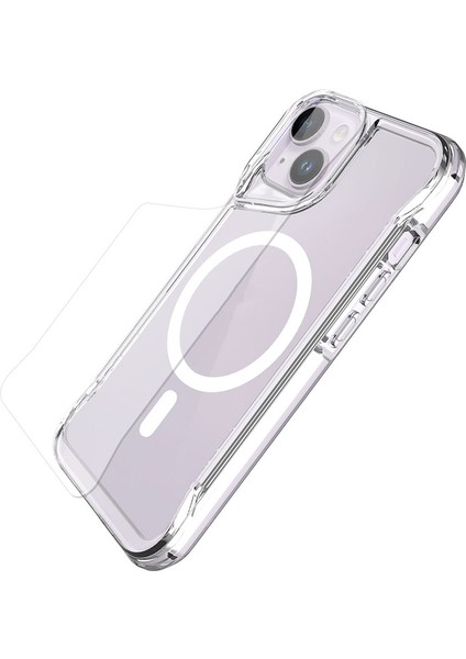 Apple iPhone 14 Plus Kılıf Zore Magsafe Şarj Özellikli T-Max Magsafe Kapak-Renksiz