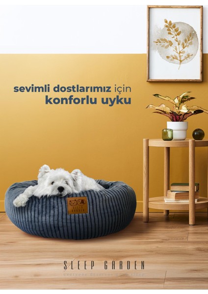 Köpek Yatağı Kaliteli Lüks Şık Peluş Yumuşacık Kaymaz Altlıklı Yıkanabilir Fermuarlı
