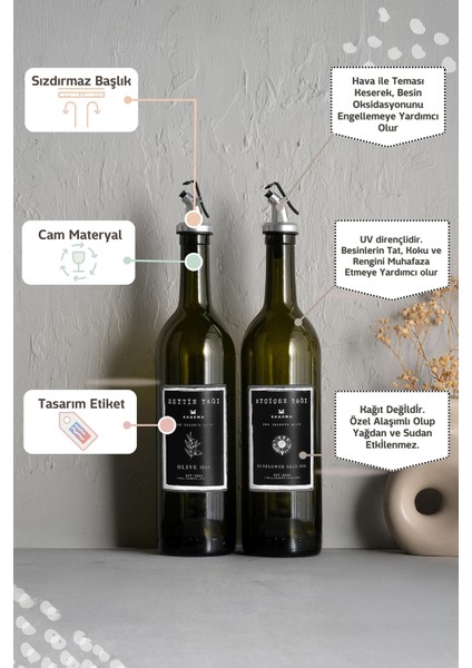 2'li 750 ml Zeytinyağı Sıvıyağ Şişesi Yağdanlık Yağlık 750SSBLIZ fiyatları