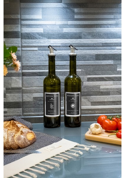 2'li 750 ml Zeytinyağı Sıvıyağ Şişesi Yağdanlık Yağlık 750SSBLIZ