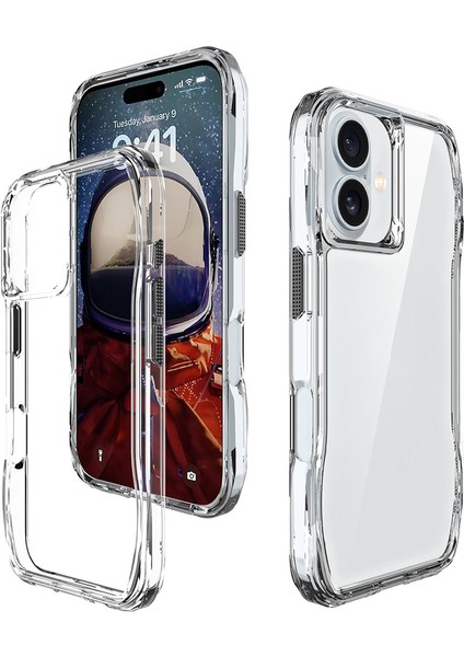 Apple iPhone 16 Kılıf Airbagli Şeffaf Zore Incek Kapak-Şeffaf