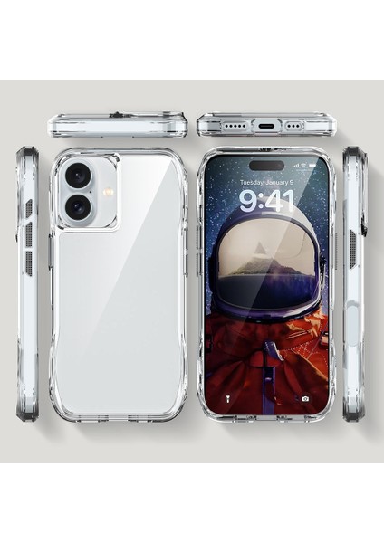 Apple iPhone 16 Kılıf Airbagli Şeffaf Zore Incek Kapak-Şeffaf
