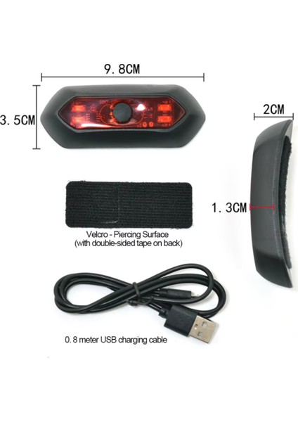 2x LED Kask Işığı, Motosiklet Bisiklet Şarj Edilebilir Arka Kırmızı Gece Sürüşü Için Güvenlik Uyarı Işığı fiyatları