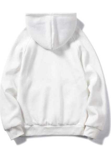 Nasa Logo Sweatshirt - Beyaz Baskılı Oversize Kışlık Kalın Kapüşonlu fiyatları