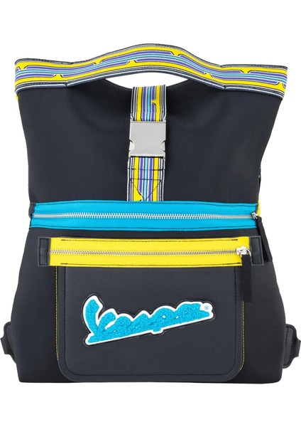 Vespa Sırt Çantası, V-Stripes Motifli / Pıaggıo