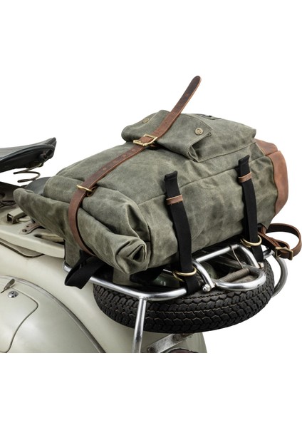 Sırt Çantası Mumlu Kanvas *yeşil* / Sıp fırsatları