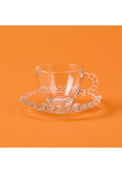 Home Bubbly 12 Parça Boncuklu Cam Kahve Fincanı - Şeffaf - 80 ml modelleri