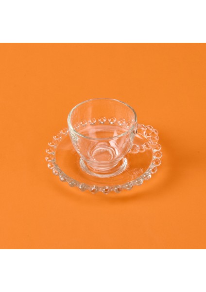 Home Bubbly 12 Parça Boncuklu Cam Kahve Fincanı - Şeffaf - 80 ml fırsatları