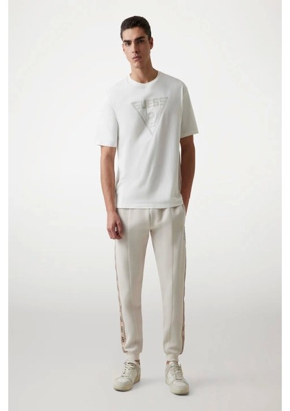 Erkek Beyaz Logolu T-Shirt