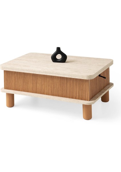 Akıllı Laptop Sehpa Yemek Masası Orta Sehpa Mermer Desen Sidon