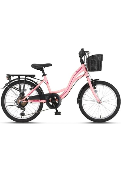 2027 Alanya Sepetli Kız Çocuk Bisikleti 20 Jant 6 Vites Light Pink
