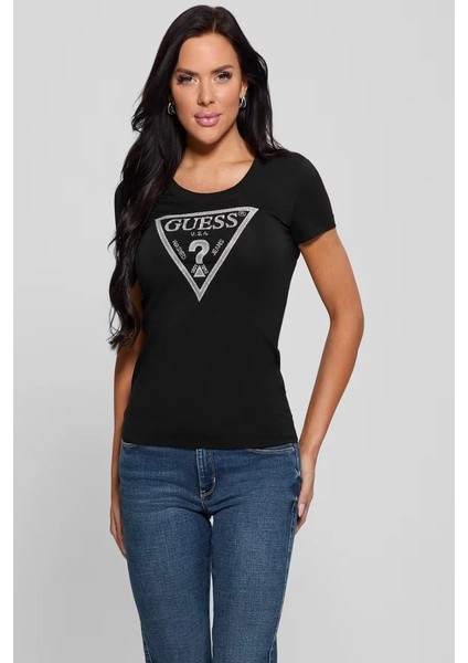 Kadın Siyah Logolu T-Shirt fiyatları